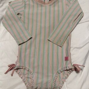 Girls 3T Ruffle Butts Multicolor Striped Bodysuit
